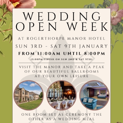 Rogerthorpe Manor Hotel Wedding Showcase Week