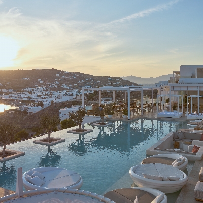 Once in Mykonos is a luxury hotel in with harbour restaurants close by