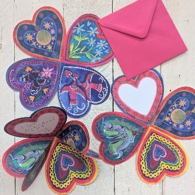 Driftwood Designs has released a new collection of folding heart cards