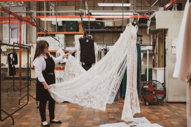 Dry cleaning a wedding dress