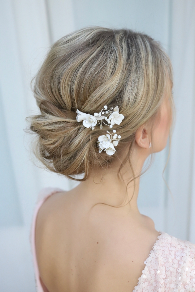 tuberose hair pins by make me bridal accessories
