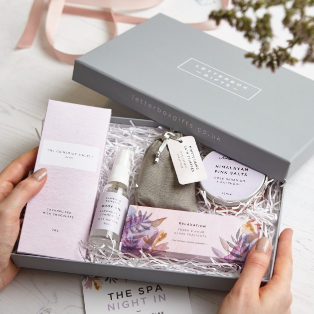 Letter box gift Spa Night In box of beauty products