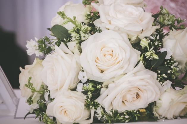 bouquet of white roses