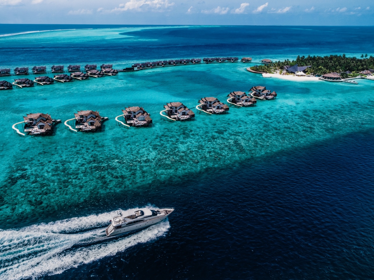 open ocean, boat n the seat, island water bungalows