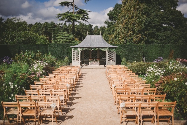 outdoor wedding gazebo in grounds