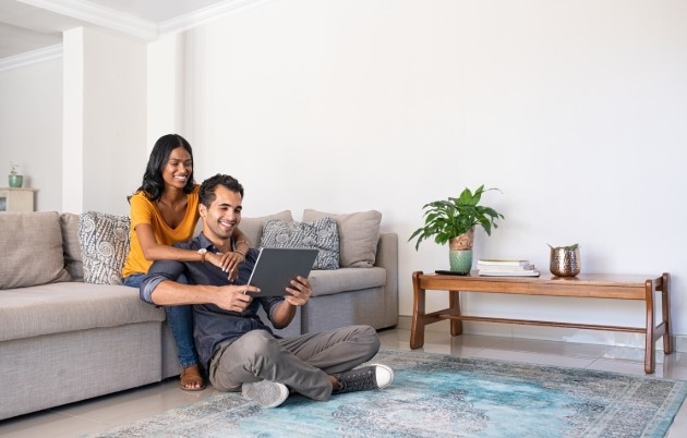 couple on sofa together