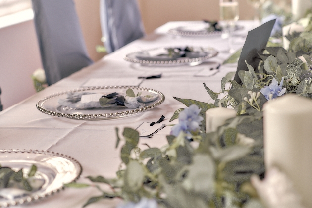 top table in dusky blue palette