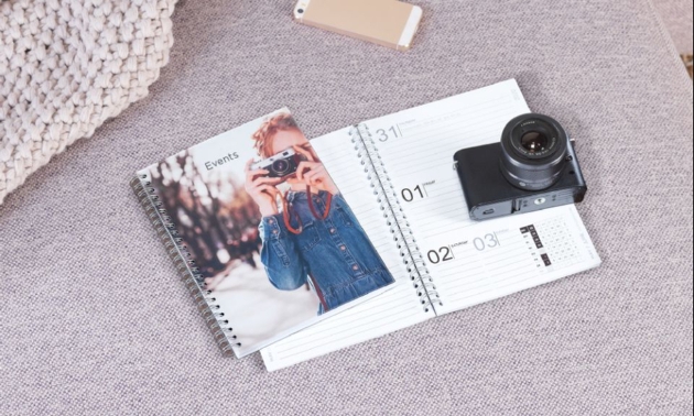 personal organiser with photo on front 
