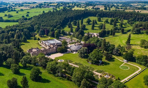 drone view of country estate