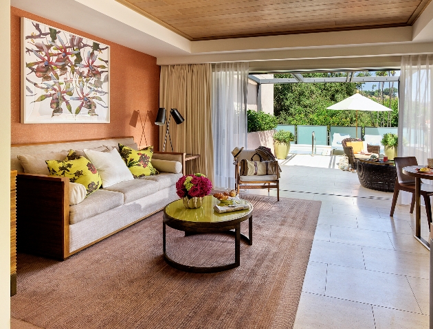 Looking out from a bedroom at Hotel Bel-Air