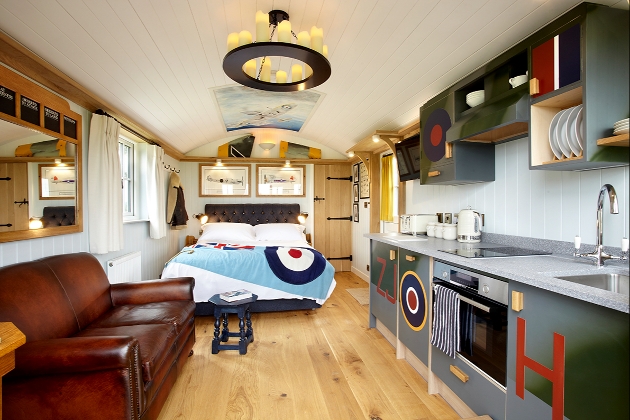 shepherd huts in style of air bomber
