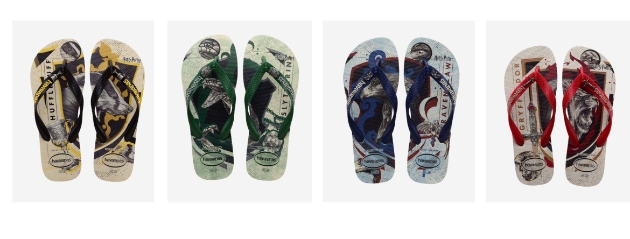 The four new Havaianas flip flop styles in the latest Harry Potter Collection