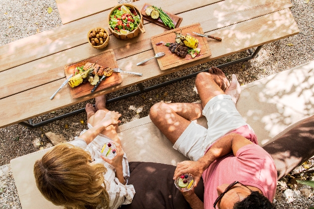 couple eating at table