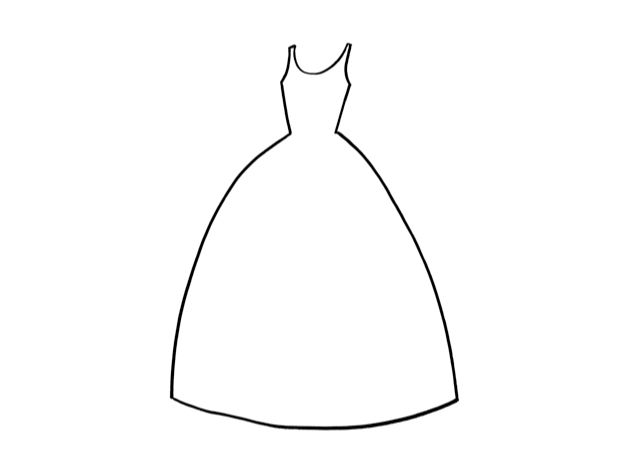 outline of a ballgown dress