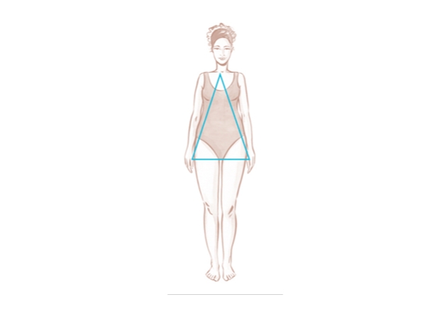 triangle drawing on a woman's body
