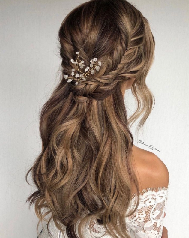 Soft loose boho bridal braid