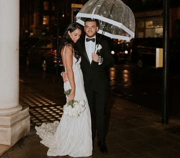 Couple in the rain