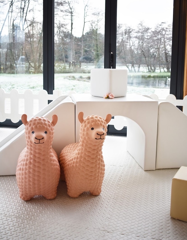 two pink soft play sheep