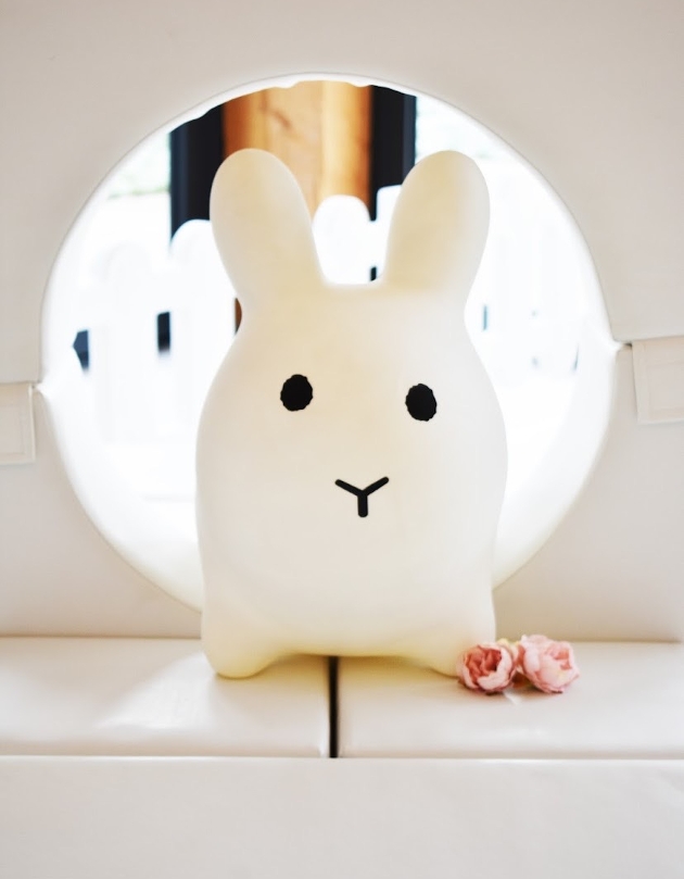 large white toy bunny for soft play