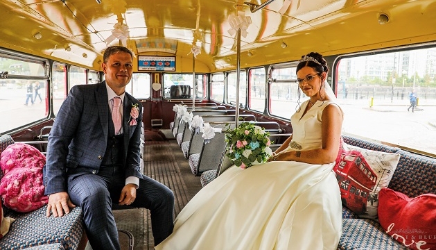 Couple on bus