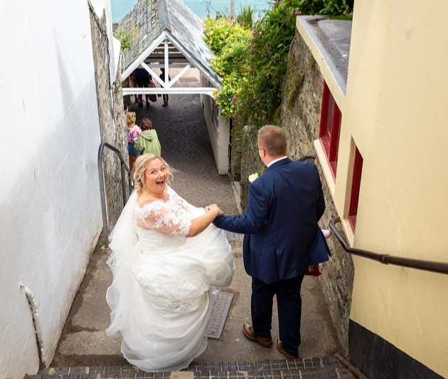 Going down the steps