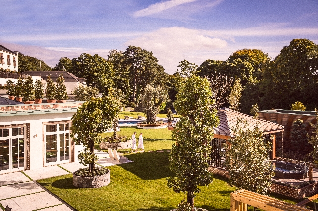 hotel grounds with landscape gardens