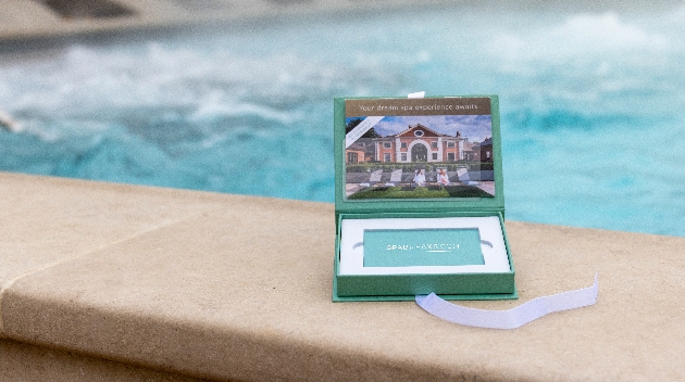 voucher in box on poolside