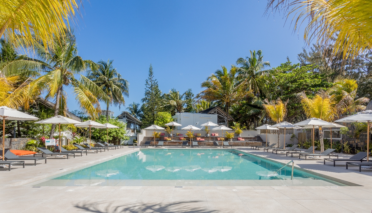 pool with loungers