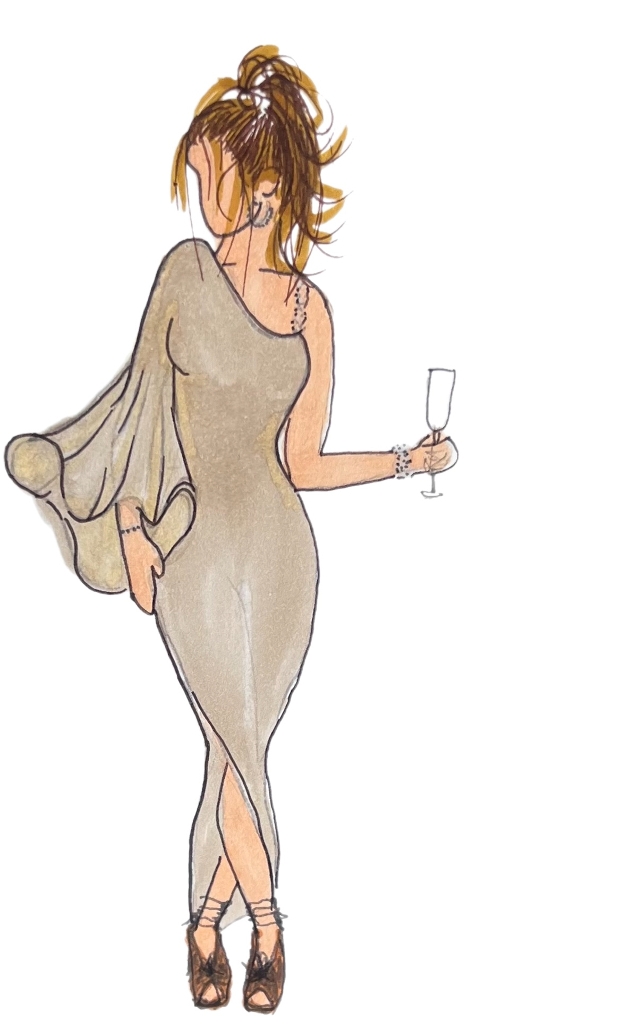 sketch of woman in a dress