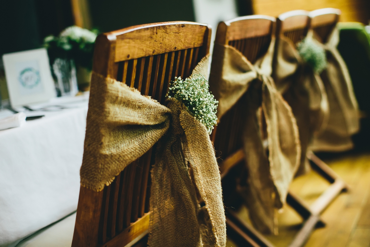 wood chairs with hessian backs