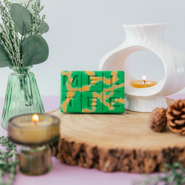 wax melt table of six in green colour