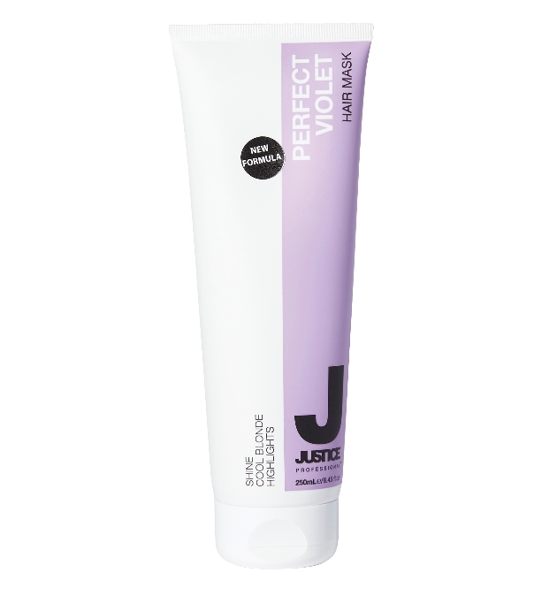 tube of hair mask with purple and white branding 