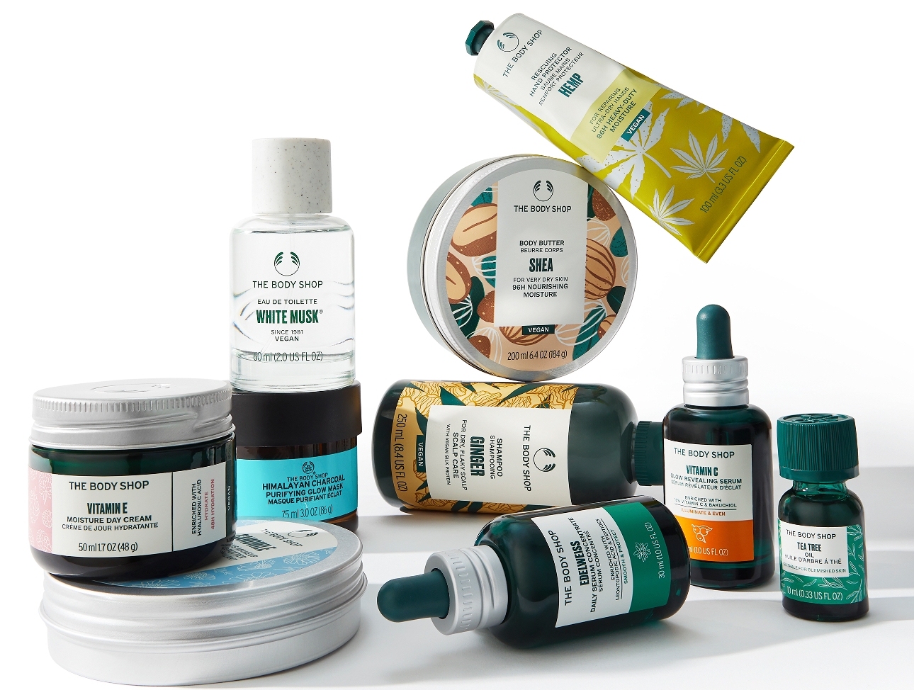 The Body Shop products in a group shot