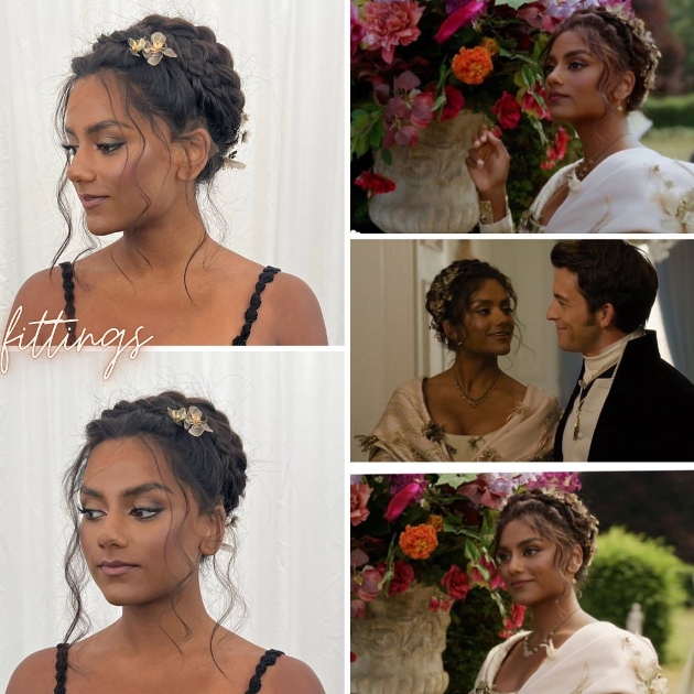 multiple images of actress in lashes