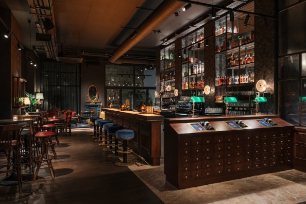 inside shot of dark and broody bar area