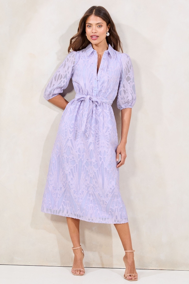 Lilac shirt dress with sleeves from NEXT