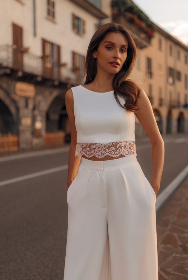 two piece trouser and crop top