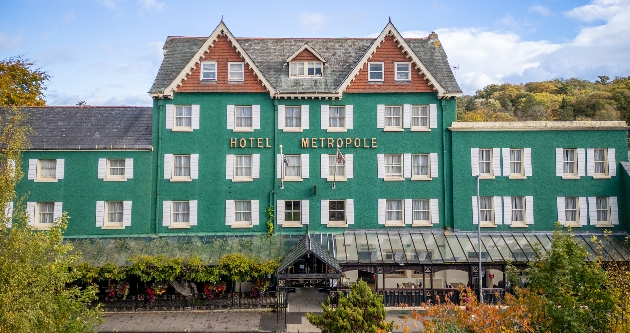 The exterior of a green hotel