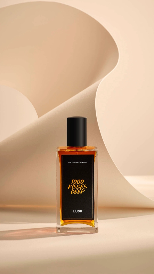 A bottle of orange perfume