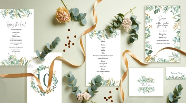 foliage print stationery suite
