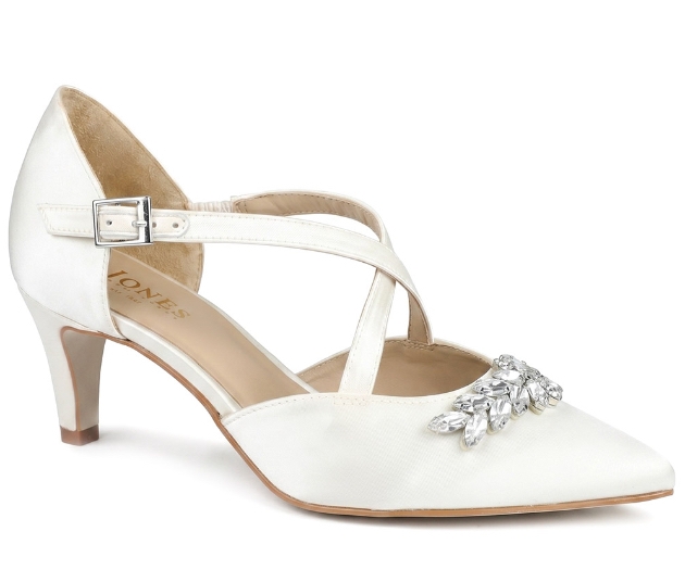 Ivory satin YSA bridal shoes from Jones Bootmaker Capsule Bridal Collection