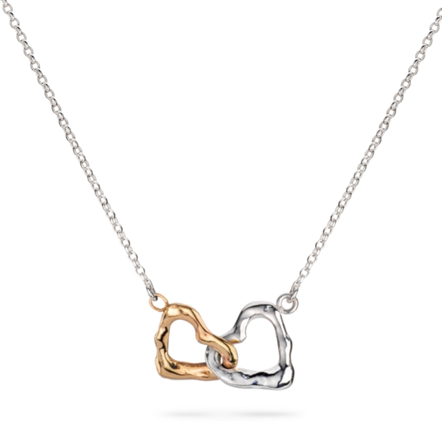 Infinity Molten Heart silver and gold necklace by Lulu & Boo