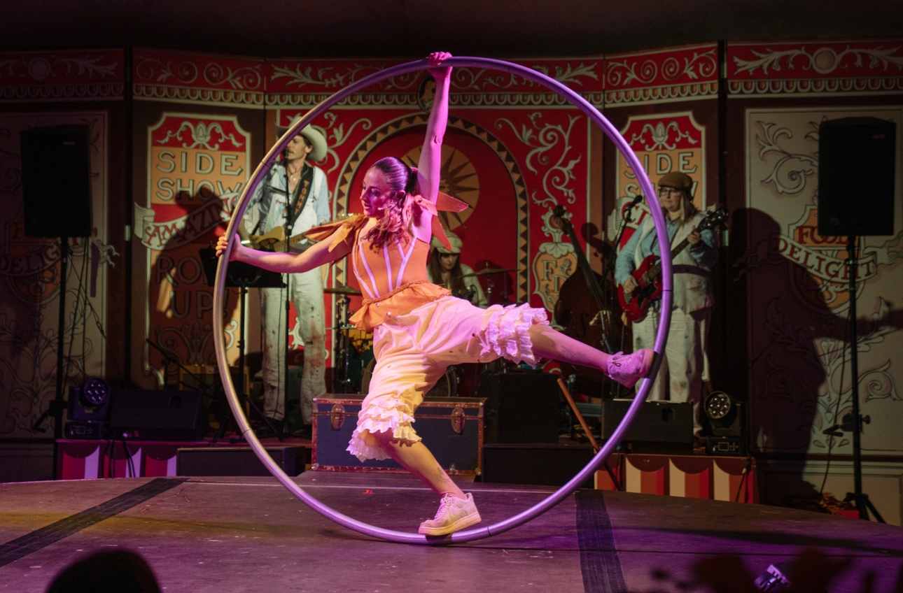 An circus performer at Tyger presented by Fools Delight